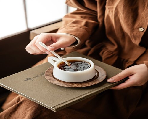 A morning warm beverage representing healthy balance